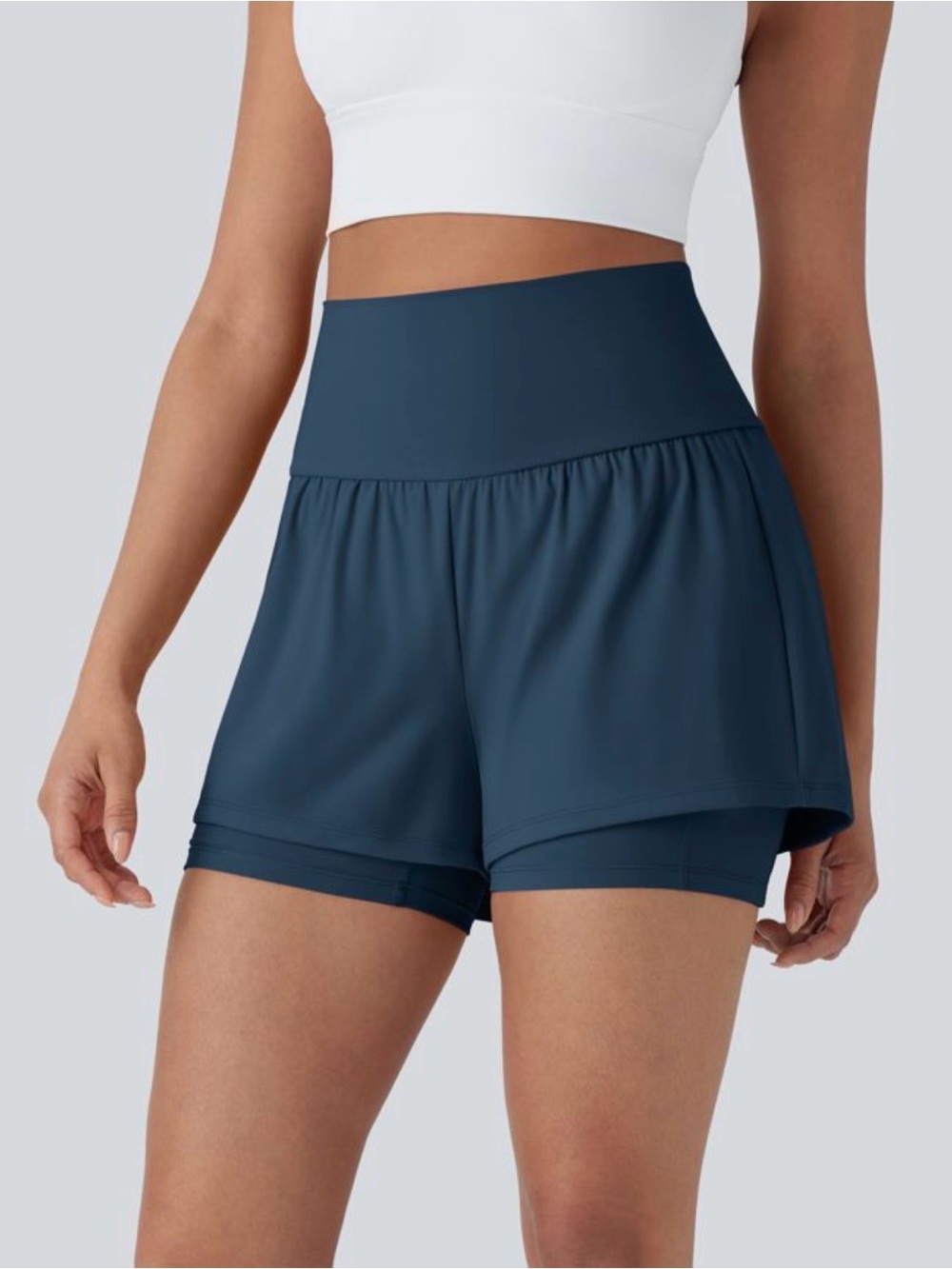 Halara-Airy Super High Waisted 2-in-1 Cool Touch Yoga Shorts 5"